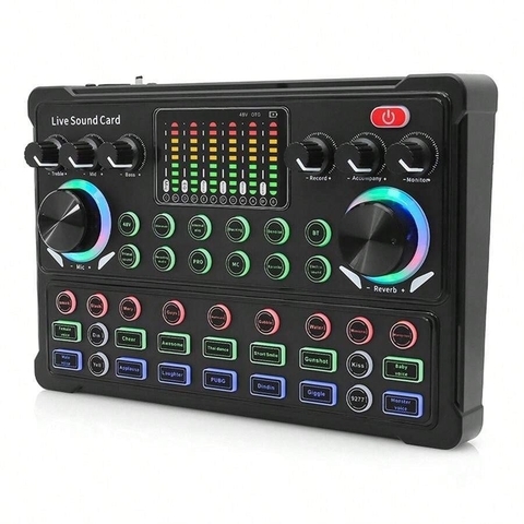 Soundcard thu âm livestream M-3A đèn led siêu đẹp nết nối không dây 5.0 [BH: 3 THÁNG]