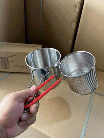 Nồi chiên lọc dầu mini tay cầm dài [BH: None]