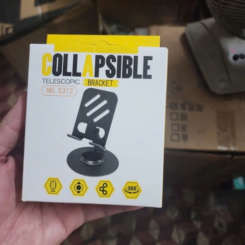 GIÁ ĐỠ ĐIỆN THOẠI KIM LOẠI S312 COLLAPSIBLE xoay 360 độ TẢN NHIỆT [BH: NONE] 8l4a1