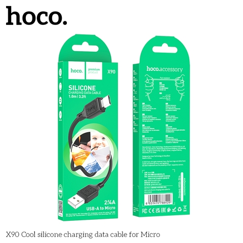 Cáp Sạc Silicon HOCO X90 cổng micro Chính Hãng [BH: 1 NĂM]