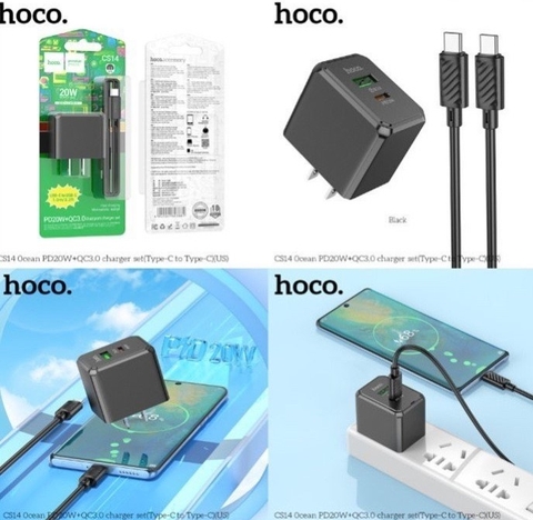 Bộ sạc HOCO CS14 20W Type-C ra Type-C (c-c) Chính Hãng [BH 1 NĂM]