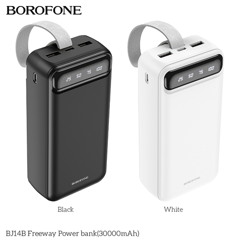 Pin sạc dự phòng Borofone BJ14B 30.000mAh có màn hình LED hiển thị % pin, kiêm đèn pin siêu sáng chính hãng [BH: 1 NĂM]