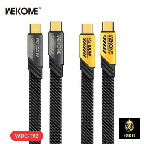 Cáp sạc nhanh 100w WEKOME WDC-192 (C-C) 2 đầu type c ra type-c chính hãng [BH 1 năm]