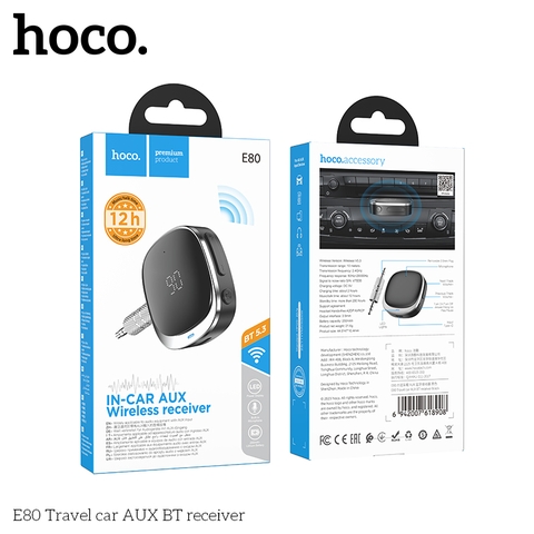 Bộ thu tín hiệu bluetooth xe hơi Hoco E80 chính hãng [BH 1 năm]