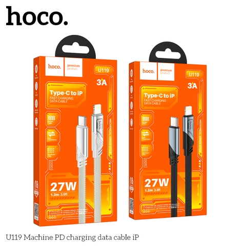 Cáp sạc nhanh 27W HOCO U119 Type C ra iPhone Lightning (c-l) truyền dữ liệu chính hãng [BH 1 NĂM]