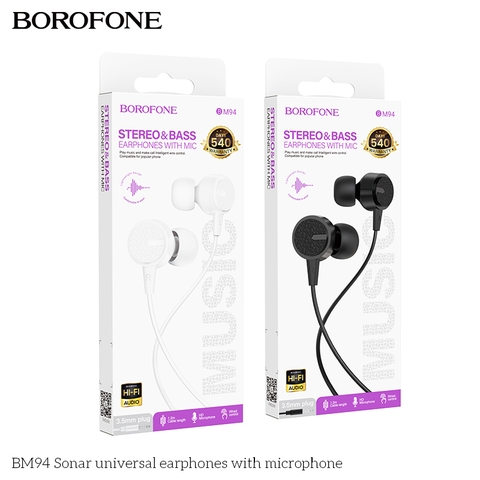 Tai nghe có dây 3.5 BOROFONE BM94 có microphone jack 3.5mm chính hãng [ BH 1 NĂM]