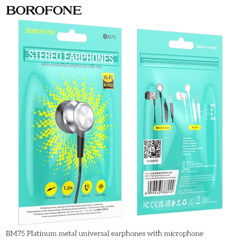 Tai nghe có dây 3.5 Borofone BM75 chính hãng [BH 1 NĂM]