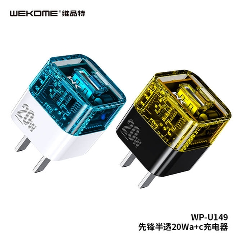 Cóc sạc trong suốt Wekome WP-U149 PD 20W chính hãng [BH: 1 NĂM]