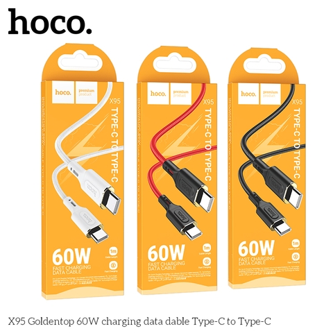 Cáp sạc truyền dữ liệu X95 (c-c) 60W Type-C to Type-C [BH 1 NĂM]