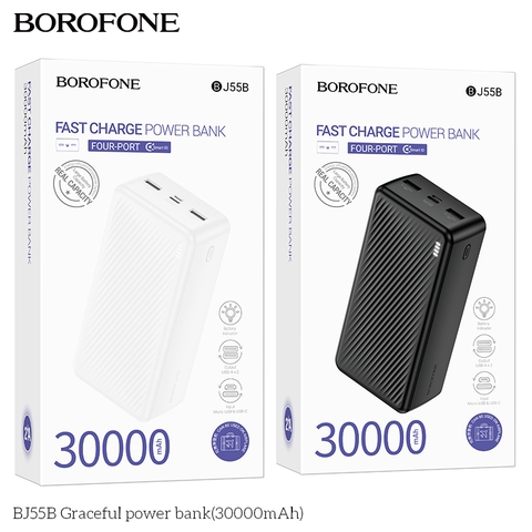 Pin sạc dự phòng Borofone BJ55B 30.000mAh chính hãng [BH: 1 NĂM]
