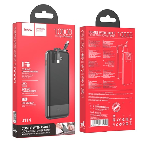 PIN SẠC DỰ PHÒNG HOCO J114 10.000mAh CÓ MÀN LCD CHÍNH HÃNG [BH 1 NĂM]