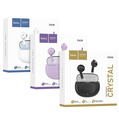 Tai nghe bluetooth HOCO EW38 True wirless V5.3 kiểu dáng Airpods Pro3 nhiều màu  chính hãng [BH 1 năm]