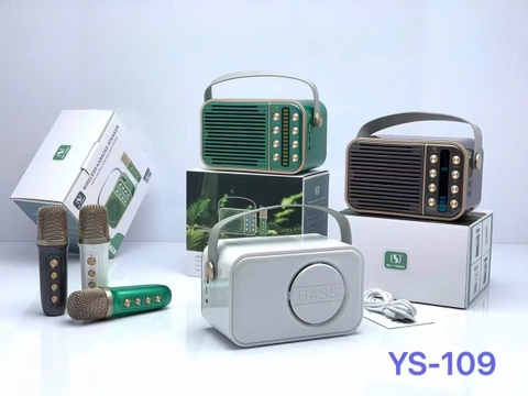 Loa bluetooth karaoke YOSD YS-109 mẫu loa có quai xách kèm 1 micro không dây siêu hay