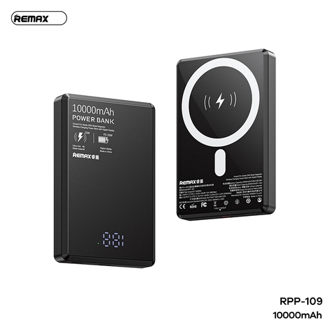 Pin sạc nhanh không dây 20w REMAX RPP-109 dự phòng  Magnetic 10.000mAh QC3.0+PD 20W chính hãng [BH 1 Năm]