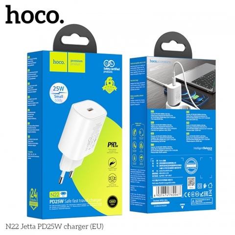 Cóc sạc nhanh 25w Hoco N22 PD25W 1 cổng type-c Chính Hãng [BH 1 NĂM]