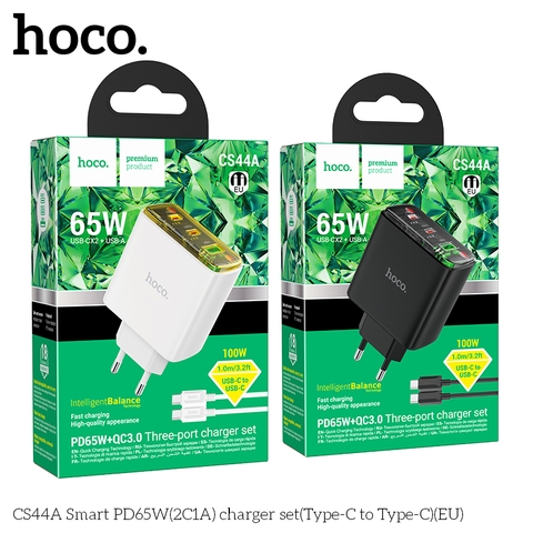 Bộ sạc nhanh 65w HOCO CS44A C-C PD65W(2C1A) chính hãng [BH 1 NĂM]