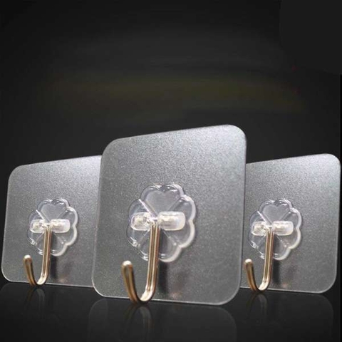 Bộ 10 móc treo vật dụng dán tường trong suốt siêu dính [BH: NONE]