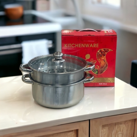 Nồi kèm xửng hấp Kitchenware size 24cm [BH: NONE]