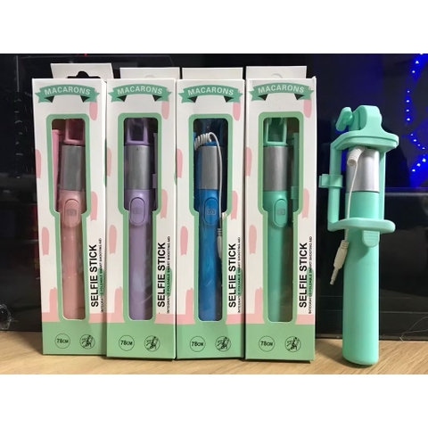 Gậy chụp hình tự sướng MACARONS NHIỀU MÀU  jack ghim 3.5 [BH: NONE]