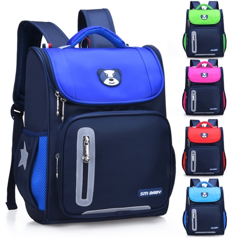 Balo cho bé thiết kế chống gù lưng LOGO  GẤU siêu cute  [BH: NONE]