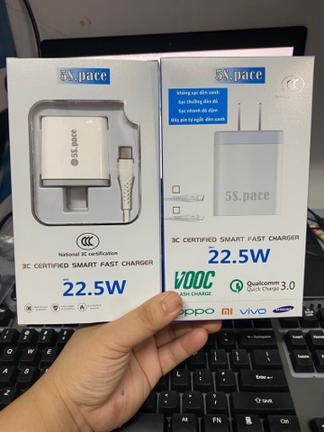Bộ sạc nhanh 22.5w 5S Type-C G5 chính hãng [BH 1 năm] / pktn sale