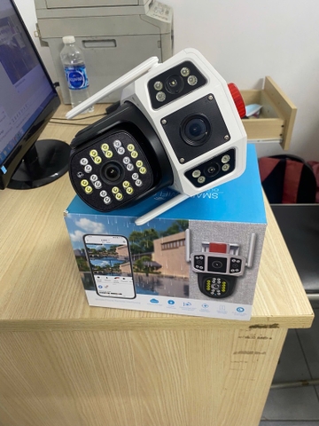 Camera IP wifi Yoosee 4 mắt 3 khung hình phiên bản ĐEN TRẮNG cao cấp 12Mbx BAN ĐÊM CÓ MÀU [BH 6 THÁNG]