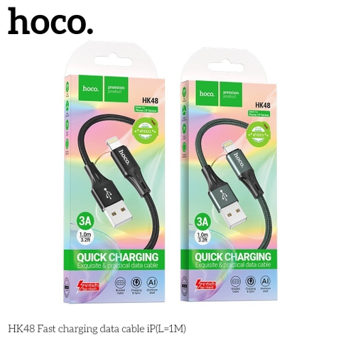 Cáp sạc nhanh 3A HOCO HK48 iPhone Lightning 1m (usbA ra Lightning; a-l) chính hãng