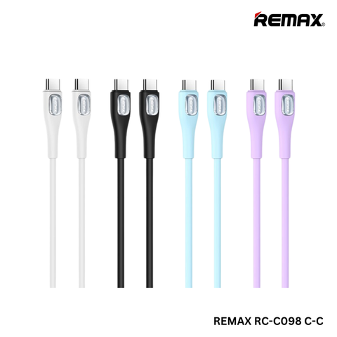 Cáp sạc nhanh 65w REMAX RC-C098 (C-C) 2 đầu Type-C ra TypeC chính hãng [BH 1 năm]