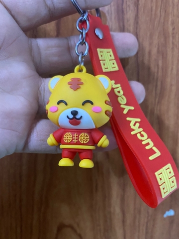 Móc khoá hình cọp/ mèo Tết đáng yêu treo xe, treo cặp 