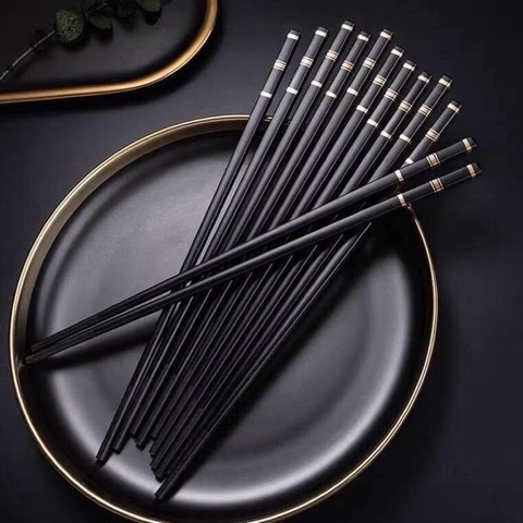 Set 10 đôi đũa vân vàng kháng khuẩn, chịu nhiệt cap cấp [BH: None]
