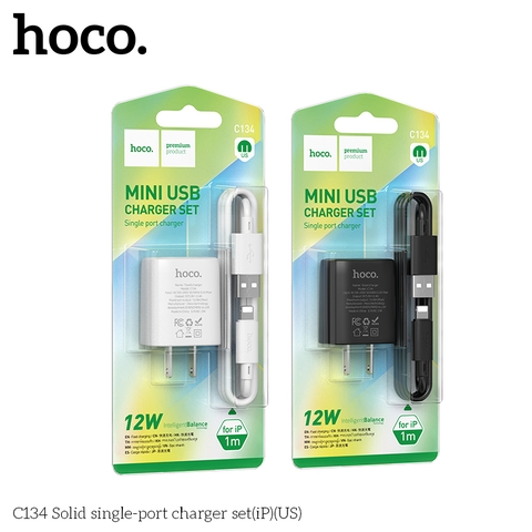 Bộ sạc 12w HOCO C134 cáp USB ra iPhone Lighting chính hãng [BH 1 Năm]