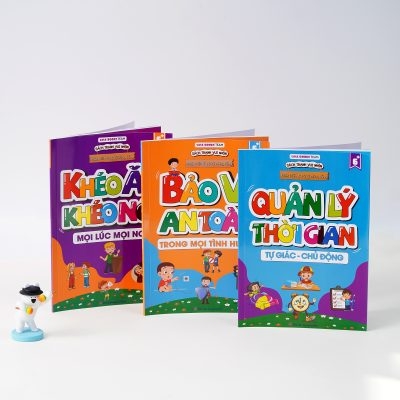 Combo 3 quyển sách kỹ năng cho bé ( BẢO VỆ AN TOÀN TRONG MỌI TÌNH HUỐNG+ KHÉO KHĂN KHÉO NÓI+ QUẢN LÝ THỜI GIAN) [bh: none]