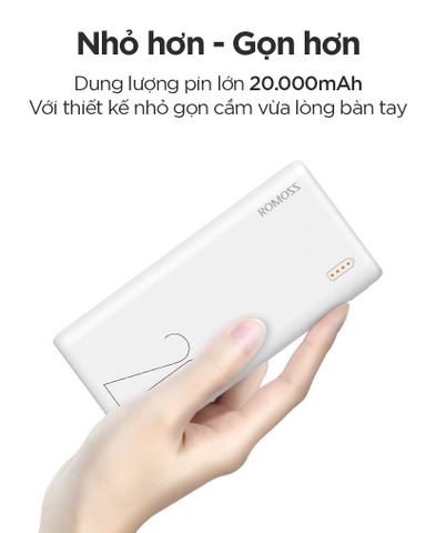 Pin sạc dự phòng Romoss Simple 20 20.000 mAh chính hãng [BH 1 Năm]