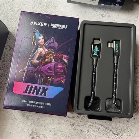 Cáp sạc nhanh Anker A9544 JINX (C-L 1.2m) dây dù type c ra iphone lightning bản game liên minh chính hãng [BH 1 năm]