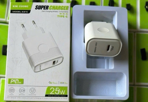 Cóc sạc nhanh 25W Kim Cương C621C 1 cổng Type C chính hãng [BH: 3 tháng]