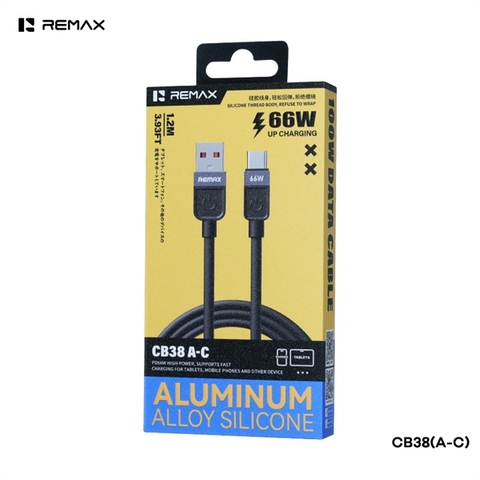Cáp sạc nhanh 66W REMAX CB38 [A-C] Cáp Type C 66W dài 1m2 chính hãng
