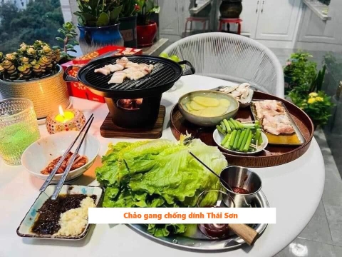 Chảo BBQ TS24 nướng thịt, nướng đồ ăn chống dính tiện lợi size 24cm [BH: NONE]