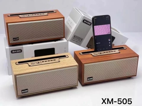 Loa Bluetooth XM-505/ XM-5H / XM516 kiêm giá đỡ điện thoại Wooden XM5 [BH: 3 tháng]