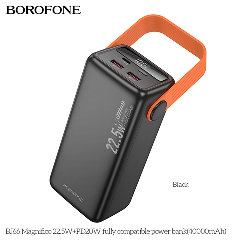 Pin sạc nhanh 22.5w BOROFONE BJ66 40.000mAh PD20W dự phòng kiêm đèn pin phát sáng chính hãng [BH 1 Năm]