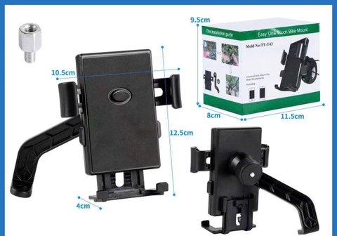 Giá đỡ kẹp điện thoại T43 loại xịn trên xe máy gắn chân kính cao cấp (giống 3312/03-h2)