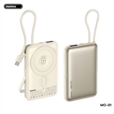 Pin sạc nhanh 22.5w không dây REMAX MC-01 10.000mAh dự phòng CCC magnetic chính hãng [BH 1 năm]