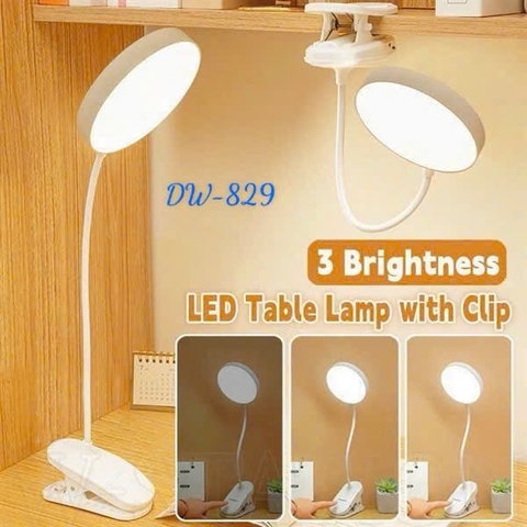 Đèn học kẹp bàn tích điện DENGWU DW-829 3 chế độ sáng [BH: 1 TUẦN] 1l9c12