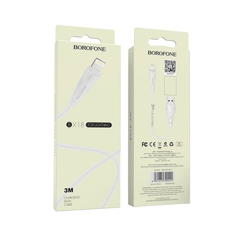 SALE Cáp sạc nhanh 3a BOROFONE BX18 iPhone lightning 3m (usbA ra iPhone Lightning, a-l) chính hãng (BH: 1 THÁNG)