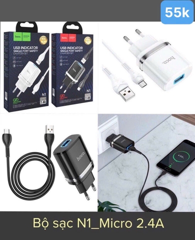 Bộ sạc 2.4A Hoco N1 Micro (EU)