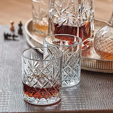 Set 6 ly thủy tinh uống  rượu WHISKY, nước lọc 340MLL DELI  trang trí, decor siêu sang trọng [BH: NONE] 1l1a12