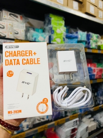 Bộ sạc nhanh 120W SYC MS-320m cho Micro ( cóc 1 cổng USB, cáp USB ra Micro; a-m) chính hãng [BH: 1 NĂM]