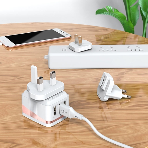 Cóc sạc nhanh 3 cổng usb Hoco C83 chính hãng kèm 3 chui rời thay thế [BH 1 năm] / pktn sale