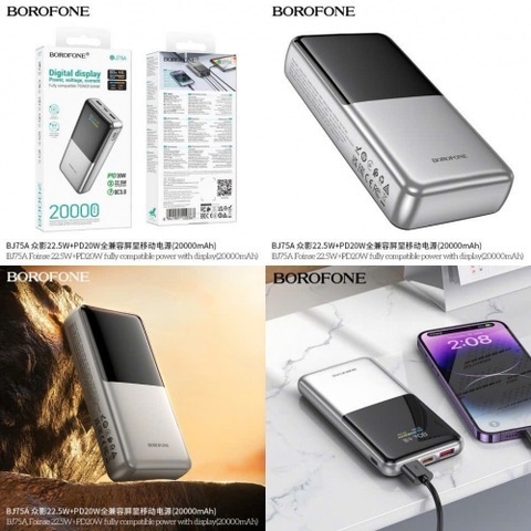 Pin sạc nhanh 22.5w BOROFONE BJ75A 20.000mAh dự phòng chính hãng QC3.0 PD 20w [BH 1 năm]