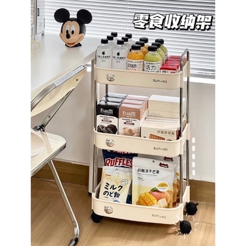 Kệ đựng đồ cá nhân, kệ spa 3 tầng gấu SG27A, kệ sunmix có bánh xe di chuyển [BH: None]