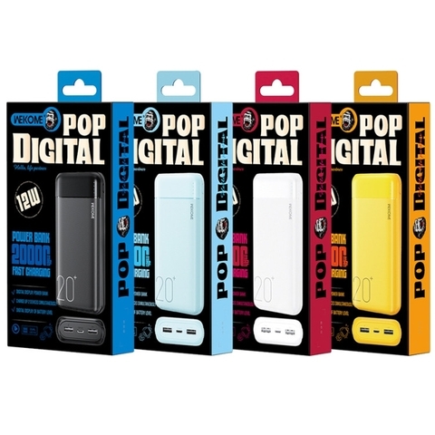 Pin sạc dự phòng 3A Wekome WP-02, dung lượng 20.000mAh chính hãng [BH: 6 THÁNG]